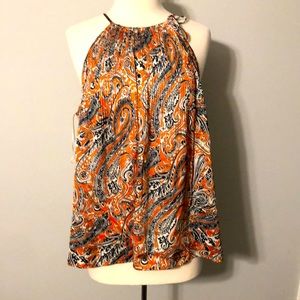 Orange silk halter